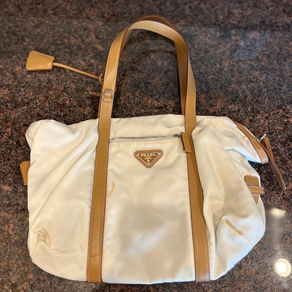 Authentic White Prada Shoulder Bag - Early 2000s